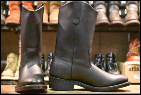 【8E 箱付 未使用 06年】レッドウィング 8155 ペコス 黒 ブラッククローム プルオン ブーツ redwing pecos HOPESMORE