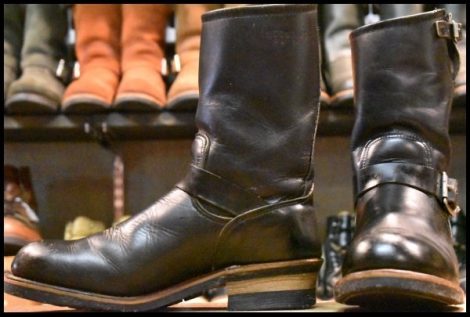 【9D 良品 PT83 92年4月刻印】レッドウィング 2268 エンジニア 黒 ブラック クローム スチールトゥ ブーツ redwing PT91 HOPESMORE