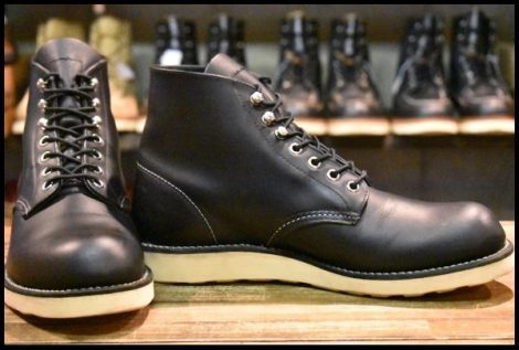 【8D 良品 10年】レッドウィング 8165 アイリッシュセッター 黒 ブラッククローム プレーントゥ 編み上げ ブーツ redwing HOPESMORE