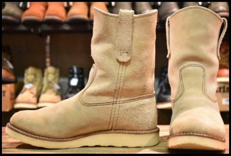 【6.5E 良品 10年】レッドウィング 8168 スエード ペコス ホーソーン アビレーン ラフアウト ベージュ ブーツ redwing pecos HOPESMORE