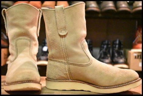 【6.5E 良品 10年】レッドウィング 8168 スエード ペコス ホーソーン アビレーン ラフアウト ベージュ ブーツ redwing pecos HOPESMORE