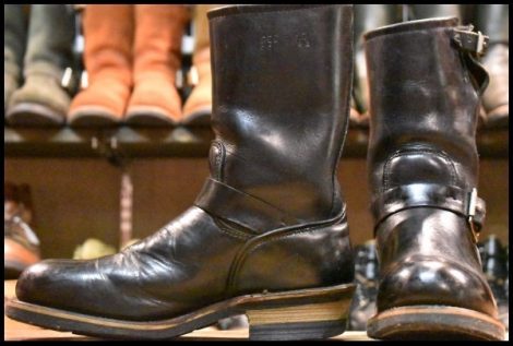 【7.5D 良品 PT83 92年05月刻印】レッドウィング 2268 エンジニア 黒 ブラッククローム スチールトゥ ブーツ redwing HOPESMORE