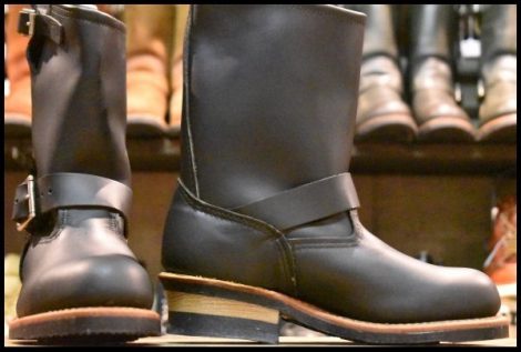 【5.5D 未使用 08年】レッドウィング 2268 エンジニア 黒 ブラッククローム プルオン スチールトゥ ブーツ redwing HOPESMORE