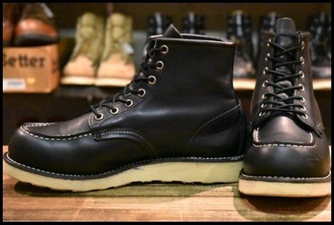 【7.5E 良品 09年】レッドウィング 8130 アイリッシュセッター 黒 ブラッククローム モック 編み上げ 8179 ブーツ redwing HOPESMORE