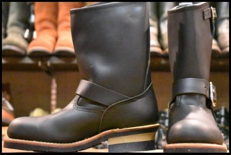 【5.5D 未使用 08年】レッドウィング 2268 エンジニア 黒 ブラッククローム プルオン スチールトゥ ブーツ redwing HOPESMORE