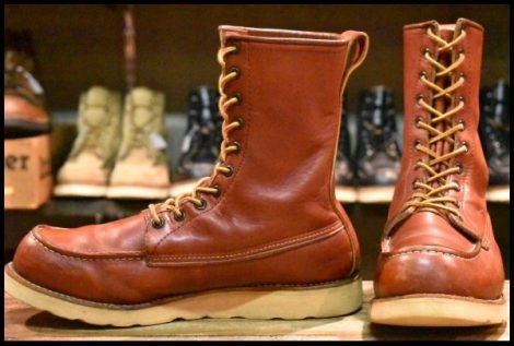 【9.5D 良品 半円犬タグ】レッドウィング 877 ロング アイリッシュセッター 赤茶 オロラセット 編み上げ ブーツ redwing HOPESMORE