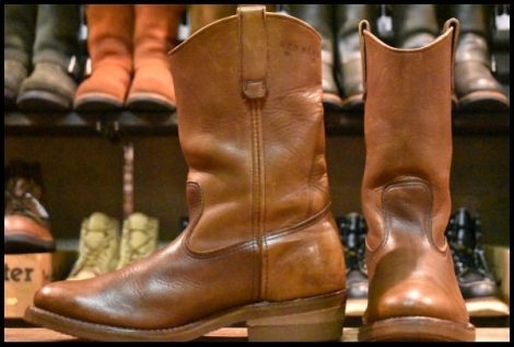 【8.5E 良品 旧羽タグ 85年6月刻印】レッドウィング 1155 ペコス 茶 ブラウン ベルバリタン ロング ブーツ redwing pecos HOPESMORE