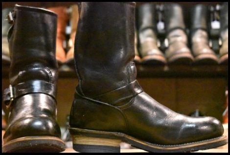 【7.5D 良品 PT83 92年05月刻印】レッドウィング 2268 エンジニア 黒 ブラッククローム スチールトゥ ブーツ redwing HOPESMORE
