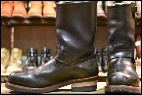 【7.5D 良品 11年】レッドウィング 2268 エンジニア 黒 ブラッククローム プルオン スチールトゥ ブーツ redwing HOPESMORE