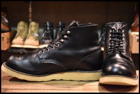 【9.5D 良品 犬タグ】レッドウィング 8165 アイリッシュセッター 黒 ブラッククローム プレーン 編み上げ ブーツ redwing HOPESMORE