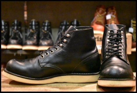 【7D 良品 08年】レッドウィング 8165 アイリッシュセッター 黒 ブラッククローム プレーントゥ 編み上げ ブーツ redwing HOPESMORE