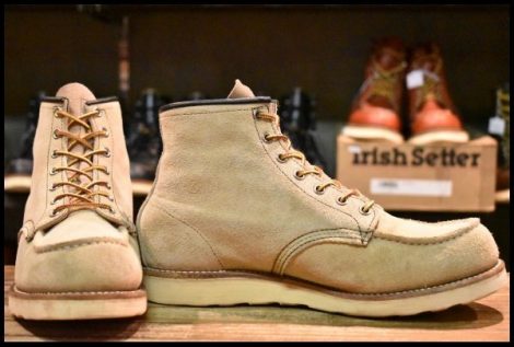 【9.5E 良品 09年】レッドウィング 8173 スエード アイリッシュセッター ホーソーン ラフアウト モックトゥ ブーツ redwing HOPESMORE