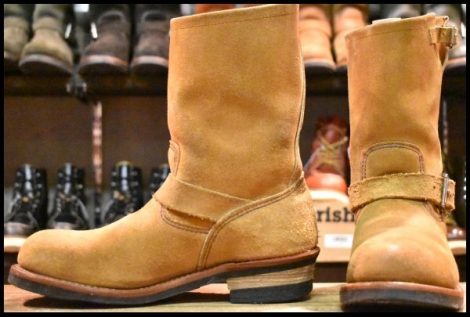 【9D 良品 10年】レッドウィング 8178 スエード エンジニア 茶 ミュールスキナー ブラウン スチールトゥ ブーツ redwing HOPESMORE