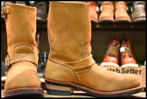 【9D 良品 10年】レッドウィング 8178 スエード エンジニア 茶 ミュールスキナー ブラウン スチールトゥ ブーツ redwing HOPESMORE