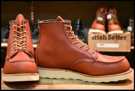 【8.5E 美品 犬タグ復刻 21年】レッドウィング 8875 アイリッシュセッター 赤茶 オロラセット モックトゥ ブーツ redwing HOPESMORE