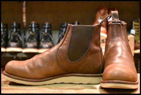 【9D 良品 23年】レッドウィング 3190 クラシックチェルシー サイドゴア 茶 ブラウン アンバー ハーネス ブーツ redwing HOPESMORE
