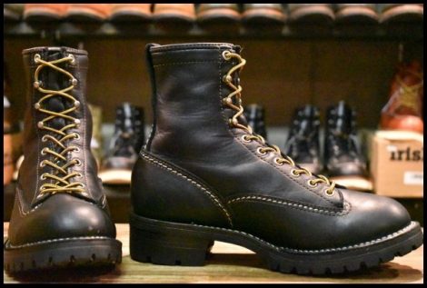 【8.5D 箱付 良品 18年】WESCO ウエスコ カスタムジョブマスターLTT 黒 ブラック ビブラム100シングル レースアップ ブーツ HOPESMORE