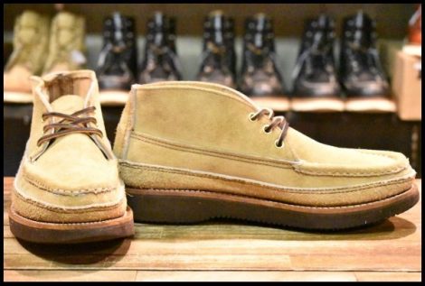 【8E 美品】RUSSELL MOCCASIN ラッセルモカシン スポーティングクレーチャッカ ダブルモカシン ララミースエード 短靴 ブーツ HOPESMORE