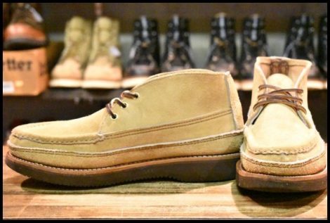 【8E 美品】RUSSELL MOCCASIN ラッセルモカシン スポーティングクレーチャッカ ダブルモカシン ララミースエード 短靴 ブーツ HOPESMORE