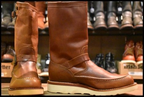 【8.5E 箱付 未使用 黒タグ】Chippewa チペワ 97877 エンジニア ブラウン タンレネゲード ビブラム4014 11インチ ブーツ HOPESMORE