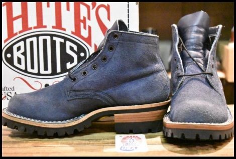 【8.5E 未使用】WHITE’S ホワイツ セミドレス ネイビーラフアウト ビブラム1000シングル 紺 編み上げ ブーツ HOPESMORE