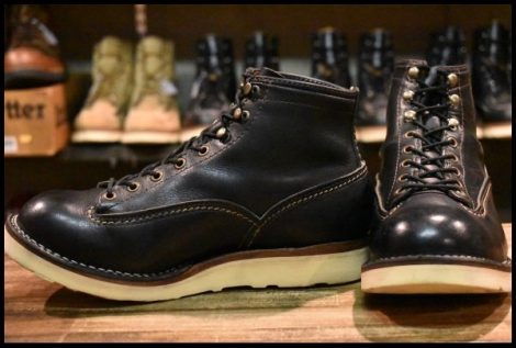 【7.5E 良品 03年】WESCO ウエスコ カスタムジョブマスターLTT ブラック 黒 ビブラム4014シングル 編み上げ ブーツ HOPESMORE