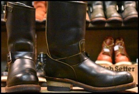 【8.5D 良品 15年】レッドウィング 9268 エンジニア 黒 ブラック クローンダイク スチールトゥ プルオン ブーツ redwing HOPESMORE
