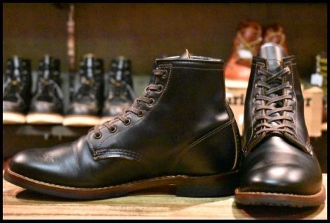 【8.5D 美品 17年】レッドウィング 9060 ベックマン ブラッククローンダイク 黒 茶芯 フラットボックス ブーツ redwing HOPESMORE