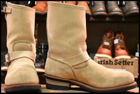 【10D 良品 10年】レッドウィング 8268 スエード エンジニア ホーソーンアビレーンラフアウト スチールトゥ ブーツ redwing HOPESMORE