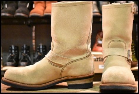 【10D 良品 10年】レッドウィング 8268 スエード エンジニア ホーソーンアビレーンラフアウト スチールトゥ ブーツ redwing HOPESMORE