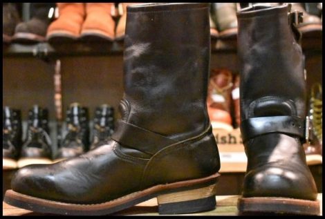 【8.5D 良品 08年】レッドウィング 2268 エンジニア 黒 ブラッククローム スチールトゥ プルオン ブーツ redwing HOPESMORE