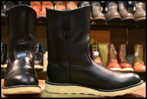 【8E 美品 10年】レッドウィング 8169 ペコス 黒 ブラッククローム プルオン クッションソール ブーツ redwing pecos HOPESMORE