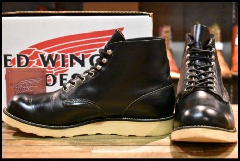 【10D 箱付 美品 犬タグ 97年】レッドウィング 8165 アイリッシュセッター 黒 ブラッククローム プレーントゥ ブーツ redwing HOPESMORE