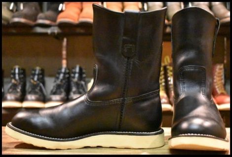 【8E 美品 10年】レッドウィング 8169 ペコス 黒 ブラッククローム プルオン クッションソール ブーツ redwing pecos HOPESMORE