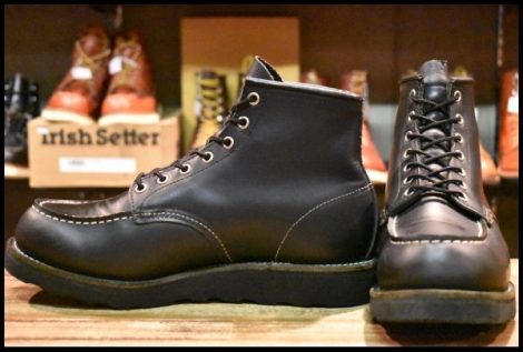 【9.5D 良品 06年】レッドウイング 8137 アイリッシュセッター 黒 ブラッククローム モックトゥ レースアップ ブーツ redwing HOPESMORE