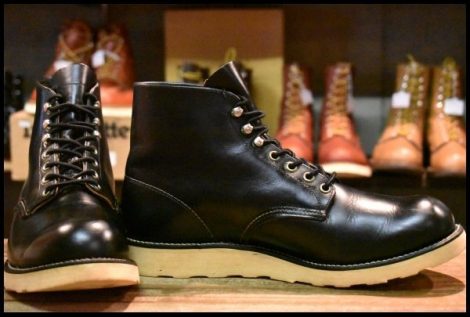 【10D 箱付 美品 犬タグ 97年】レッドウィング 8165 アイリッシュセッター 黒 ブラッククローム プレーントゥ ブーツ redwing HOPESMORE