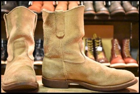 【8E 良品 羽タグ 97年】レッドウィング 1188 スエード ペコス タン ラフアウト ベージュ ブーツ redwing pecos HOPESMORE