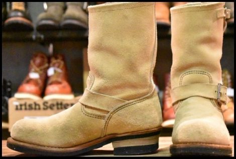 【7D 良品 08年】レッドウィング 8268 スエード エンジニア ホーソーンアビレーンラフアウト スチールトゥ ブーツ redwing HOPESMORE