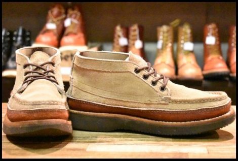 【7.5E 良品】RUSSELL MOCCASIN ラッセルモカシン チャッカ ダブルモカシン ララミースエード ビブラム2060シングル 短靴 ブーツ HOPESMORE