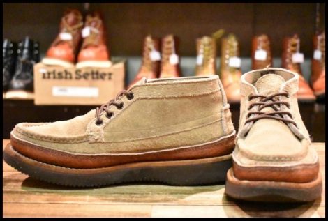 【7.5E 良品】RUSSELL MOCCASIN ラッセルモカシン チャッカ ダブルモカシン ララミースエード ビブラム2060シングル 短靴 ブーツ HOPESMORE