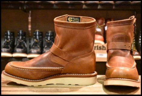 【9E 美品 黒タグ】Chippewa チペワ ハイランダーショートモックエンジニア 97876 7インチハイト タン オイルドレザー ブーツ HOPESMORE