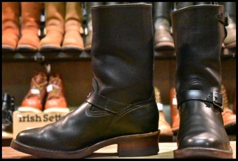 【9.5D 良品 09年】WESCO ウエスコ ナローボス 7710 ブラック 黒 エンジニア ビブラム700シングル ブーツ HOPESMORE