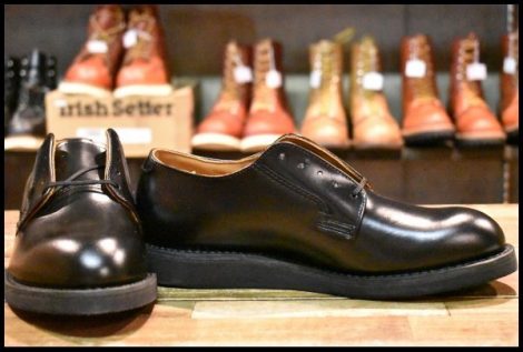 【7.5D 箱付 未使用 24年】レッドウィング 101 ポストマン シューズ 黒 ブラック シャパラル 短靴 レースアップ ブーツ redwing HOPESMORE