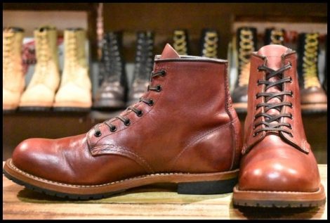 【8.5D 良品 10年】レッドウィング 9011 ベックマン ブラックチェリー フェザーストーン プレーントゥ 9411 ブーツ redwing HOPESMORE