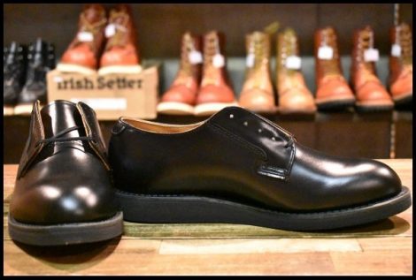 【8.5D 箱付 未使用 24年】レッドウィング 101 ポストマン シューズ 黒 ブラック シャパラル 短靴 レースアップ ブーツ redwing HOPESMORE