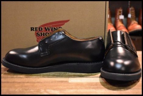 【8.5D 箱付 未使用 24年】レッドウィング 101 ポストマン シューズ 黒 ブラック シャパラル 短靴 レースアップ ブーツ redwing HOPESMORE