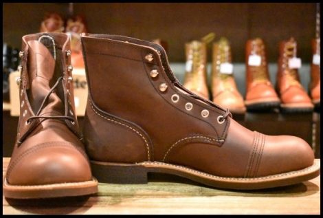 【8.5D 箱付 未使用 22年】レッドウィング 8111 アイアンレンジャー アンバー ハーネス キャップトゥ ブラウン ブーツ redwing HOPESMORE