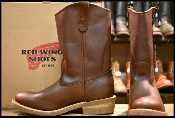 【7.5E 箱付 未使用 24年】レッドウィング 1155 ペコス 茶 ブラウン ベルバリタン ロング プルオン ブーツ redwing pecos HOPESMORE