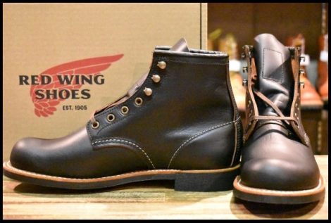 【7.5D 箱付 未使用 24年】レッドウィング 3345 ブラックスミス 黒 プレーリー プレーントゥ レースアップ ブーツ redwing HOPESMORE