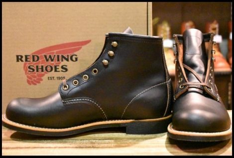 【8D 箱付 未使用 25年】レッドウィング 3345 ブラックスミス 黒 プレーリー プレーントゥ レースアップ ブーツ redwing HOPESMORE